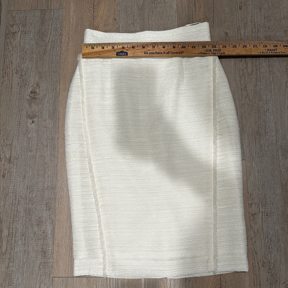 Antonio Melani White Textured Pencil Skirt